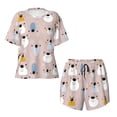 thumbnail image 4 of Lsque Cute Hand Drawn Bear Women's Short-Sleeved Pajama Set - 2 Piece Soft and Lightweight Sleepwear Set-Small, 4 of 9