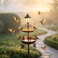 thumbnail image 6 of LACKUST Metal Solar Bird Feeder for Outdoors, 35 Inch Ground Stake Bird Feeder with Solar Light, Heavy-Duty Wild Bird Feeder Station for Garden Yard Decor, 6 of 6