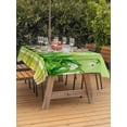 thumbnail image 2 of Easter Bunny Outdoor Tablecloth - 60x102 Inch Rectangle Dining Table Cover, Spring Green Garden Floral Botanical Plaid Waterproof Outdoor Table Cloth with Umbrella Hole & Zipper for Picnic/Patio, 2 of 7
