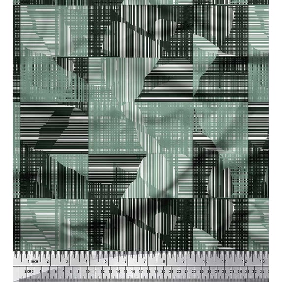 Soimoi Rayon Fabric Stripe & Check Shirting Print Fabric by The Yard 56 Inch Wide