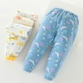 thumbnail image 6 of LYMAYTER Infant Cotton Pants Kids Girls Elastic Waist Warm Trousers Fall Winter Solid Color Thickened Pants for 6 Months-3 Years, 6 of 9