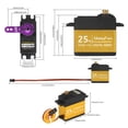 thumbnail image 3 of Servos Digitales Metal Gear impermeable 25 kg alto Torque Digital Servo Kits para RC Car Robot Likrtyny libre de BPA, 3 of 4