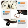 thumbnail image 3 of Miangastore Nightstand Clock Retro Home Decor Black ABS Moistproof Battery Box Adults 1Set, 3 of 8