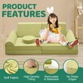 thumbnail image 5 of ABORON 10Pcs Toddler Sofa for Kids, Modular Kids Couch for Playroom, Kids Play Couch for toddlers 1-10, Kids Sofa Couch, Convertible Foam Floor Cushion,Green, 5 of 9