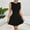 Black, variant on TAGOLD Womens Camis Sleeveless Dress Solid Color Ruffle Hem Ruched Summer Fashion Casual Dress