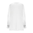 thumbnail image 6 of Craaazy Womens Shirts Floral Lace Long Sleeve Tops Lace Up V-Neck Casual Loose Blouses Gifts For Women, 6 of 7