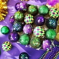 thumbnail image 2 of 24 Pieces Mardi Gras Ball Ornaments Purple Green Yellow Carnival Tree Ornament Decorations Fabric Ball Carnival Mardi Gras Decoration for Tree Home Indoor Party, 2 of 6