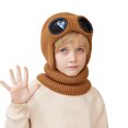 thumbnail image 2 of YAOBAMM Chapeau pour Enfants avec Lunettes Automne Hiver Chapeau pour Enfants Décor Tricoté Épais Chaud Doux Haute Élasticité Protection Complète Résistant au Froid, 2 of 7