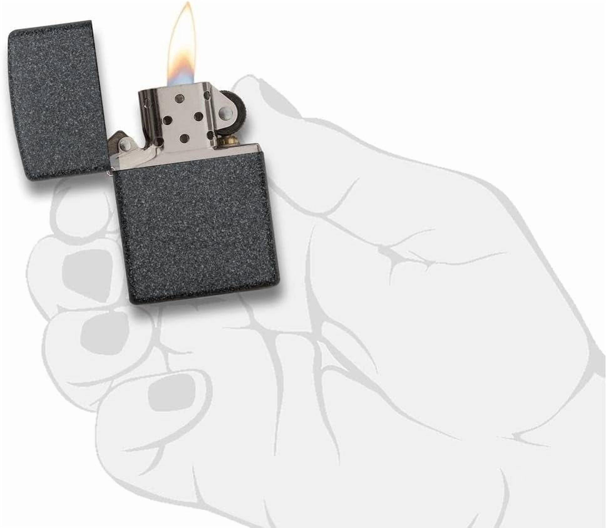 Zippo Lighter - Personalized Message Engraved on Backside Unique Colored Windproof Lighter (Iron Stone #211)