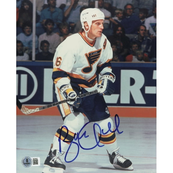 Brett Hull Autographed 8x10 Photo St. Louis Blues Beckett BAS QR #BS30632