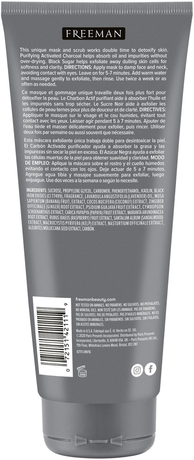 Freeman Feeling Beautiful Charcoal & Black Sugar Polishing Mask, 175 ml