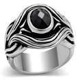 thumbnail image 1 of Alamode TK307-12 Men High Polished Stainless Steel Ring with AAA Grade CZ in Jet - Size 12, 1 of 1