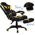 thumbnail image 4 of ELECWISH Racing Style Reclining Gaming Chair High Back Large Size Ergonomic Adjustable Swivel Computer Chair with Footrest Headrest and Lumbar Support PU Leather Executive Office Chair (Yellow), 4 of 8