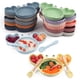 thumbnail image 4 of Cuenco de succión antideslizante de silicona para bebé, plato, cuchara, juego de tazas, babero impermeable, platos de cangrejo para bebé, tazón de alimentación de comida para niños sin BPA, 9 piezas, 4 of 5