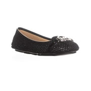 Womens MICHAEL Michael Kors Fulton Moc Ballet Flats, Black/Silver