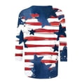 thumbnail image 5 of Summer American Flag Graphic Tops Round Neck 3/4 Sleeve Top American Flag Printed Tunics Blouses Trendy Sequined T Shirt Loose Dressy Tunic Blouses Going Out Holiday Party Streetwear, 5 of 5