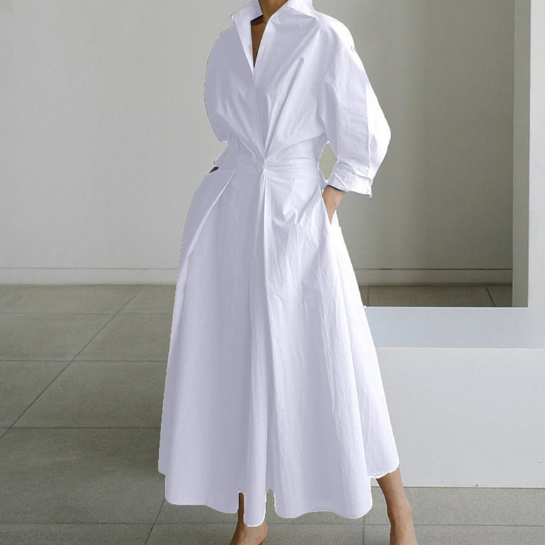 knee length dresses for ladies Leyna White Mesh Long Sleeve Dress - US 4