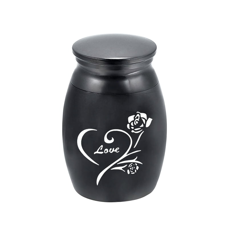 Miniature Silver Butterfly Black Keepsake Urn For Ashes Cremains Memorial 