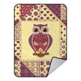 thumbnail image 1 of EREHome Patchwork Owl Pattern Throw Blanket Fleece Blankets Plush Blanket 58x80 inch, 1 of 1