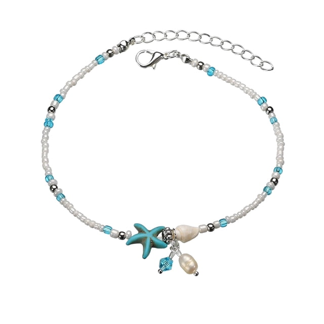 Boho Dance Turtle Seashell Conch Pendant Layer Beach Anklets For Women Ring Beads Pendant Foot Chains Beach Anklets Solar System Bracelet of The Rings Book Set Initial Bracelet Individual Name