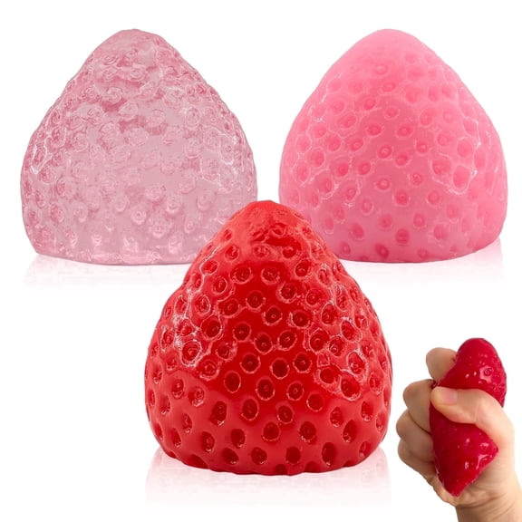CEREECOO Taba Strawberry Squishy Toys, Soft Squishy Sensory Fidget Squeeze Toy, Cute Fruit Stress Relief Gifts for Kids Adults