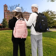 DAKIMOE Large School Backpack for Girls Boys Lightweight Spacious Kids Bookbag with Multiple Pockets for Middle School College, Pink