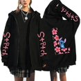 thumbnail image 1 of Sudaderas de los 90 Sudaderas con capucha con cremallera para mujer Sudadera con capucha con letras lindas de Disney Lilo & Stitch Chaquetas con cremallera Ropa de calle para, 1 of 1