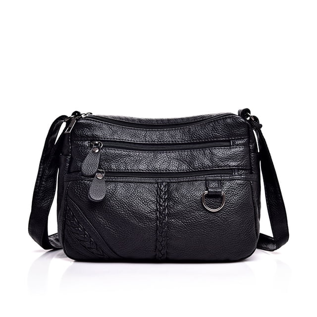 Bandolera de piel suave para mujer de gran capacidad