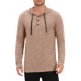 thumbnail image 5 of INSPIRE CHIC Men's Textured Hooded Sweatshirt Long Sleeve Pullover Casual Sweater Hoodies 2XL Khaki, 5 of 6