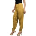 thumbnail image 2 of Stylesindia Solid Cotton Viscose Lycra Women's Patiala Harem Pants (Mustard), 2 of 3