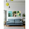 thumbnail image 2 of Awkward Styles Foliage Decor Set of Three Green Floral Art Inspirational Nature Art Blue Home Decor Ideas Green Leaves Decor for Bathroom Inspirational Framed Pink Canvas Coloful Prints Set of 3, 2 of 4