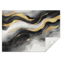 Black White Gray Gold Marble Pattern Rectangle Tablecloth 60"x84",Waterproof Polyester Rectangle Table Cloth, Wipeable Spillproof Polyester Tablecloth for Dining, Camping, Indoor and Outdoor