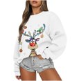 thumbnail image 1 of Chandail pour Femmes Noël Mode Chandail Décontracté pour Femmes à Manches Longues Col Rond Imprimé Chandail pour Dames Hauts Blouse Chandails à Capuchon Assortis en Liquidation, 1 of 2