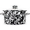 thumbnail image 3 of Golden Rabbit Enamelware - 6qt Stock Pot (Black Swirl), 3 of 4