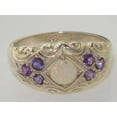 thumbnail image 3 of LBG 925 Sterling Silver Natural Opal and Amethyst Womens Band Ring - Size 7.75, 3 of 6