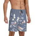 thumbnail image 2 of Naloa Watercolor Flowers Butterfly Men's Short Pajama Pants, Lounge Comfort Shorts with Elasticized Waistband and Side Pockets - X-Large, 2 of 9