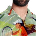thumbnail image 5 of Tennis Men's Casual Poplin Button Down Short Sleeve Hawaiian Beach Shirt, 5 of 6