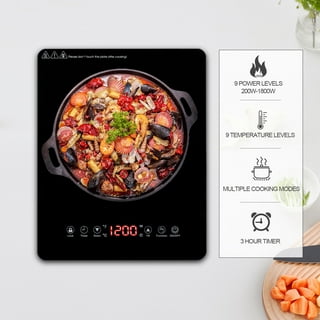LONGRV 2200W Portable Induction Cooktop, electric burner with Timer,  Electric Hot Plate with Touch Control Panel Adjustable Heating Power, Glass  Infrared Cooktop for Cooking Portable 