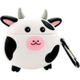 thumbnail image 5 of Funda compatible con Airpods 1 y 2, silicona 3D, lindo y divertido personaje de dibujos animados Kawaii Airpods, funda protectora a prueba de golpes, piel suave con llavero para niños, adolescentes y, 5 of 5