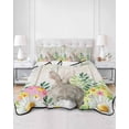 thumbnail image 2 of Quilt King Size Bedding Set, Easter Bunnies Reversible Summer Quilt 3 Pieces, Spring Eucalyptus Easter Eggs Gray Wooden Lightweight Bedspreads Coverlets with 2 Pillow Shams for All Seasons, 2 of 5