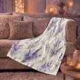 thumbnail image 5 of Lavender Bouquets And Botanical Sprigs, Cozy Flannel Blanket for Vintage Botanical Enthusiasts, Vintage Washed Botanical Watercolor Home Decor for Living Room and Bedroom, Housewarming Gift, 5 of 7