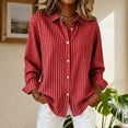 thumbnail image 3 of Bixock Summer Women's Tops,Long Sleeve Shirts for Women,Blouse for Women Striped Long Sleeve Turn Down Collar Button Front Casual Dressy Blouse Tops, 3 of 5