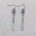 thumbnail image 6 of Women Chevron Bar Drop Earrings Nature Hematite Stone Arrow Vintage Bar Earrings, 6 of 9
