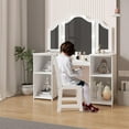 thumbnail image 2 of QinaQin 2 in 1 Vanity Table with Touch Light Mirror, White, 2 of 7