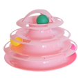 thumbnail image 1 of (Color rosa) Juguetes para gatos 2 en 1, juguete de laberinto para gatos de 4 capas, juguete de bolas de juego para gatos gatitos, juguete interactivo para gatos con hierba gatera, campanas y plumas, 1 of 5