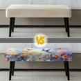 thumbnail image 5 of Jiueut Hummingbird Daisy Print Bench Slipcover for Dining Room, Anti Dust Bench Seat Protector with Elastic Band Machine Washable Rectangle Seat Cushion Long Chair Seat Cover for Home Hotel, 5 of 7