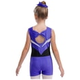 thumbnail image 2 of Haitryli Gymnastics Leotard for Girls Shiny Rhinestones Ballet Dance Unitard with Shorts Hair Band Set Blue 6, 2 of 7
