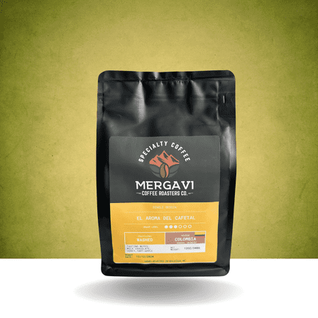 Mergavi Coffee Roasters El Aroma del Cafetal Whole Bean Coffee, Single Orgin Colombian Medium Roast 12 oz