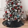 thumbnail image 5 of Yiaed Black And Gold White Horse Print Christmas Tree Skirt , Tree SkirtsTree Mat for Christmas Winter Holiday Indoor Decorations-30", 5 of 7