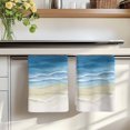 thumbnail image 7 of Haze Blue Summer Beach Kitchen Towels Set of 1, Nautical Coastal Beige Seaside Absorbent Dish Towels for Kitchen, Microfiber Hand Towel, Quick Drying Tea Towel for Cleaning Decorative Dishcloths, 7 of 7